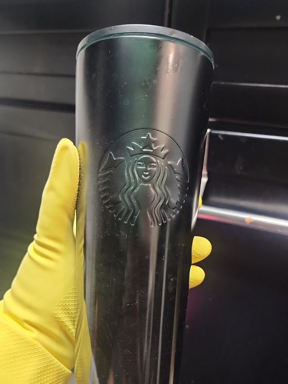 Starbucks Black Matte Tumbler with Embossed Logo